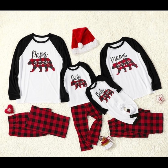 Pajama Set “Papa Bear” Plaid Bear - Picture 3 of 4